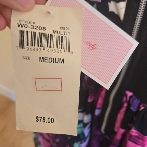 Floral Mini Dress - Purple and Turquoise - Picture 7 of 8